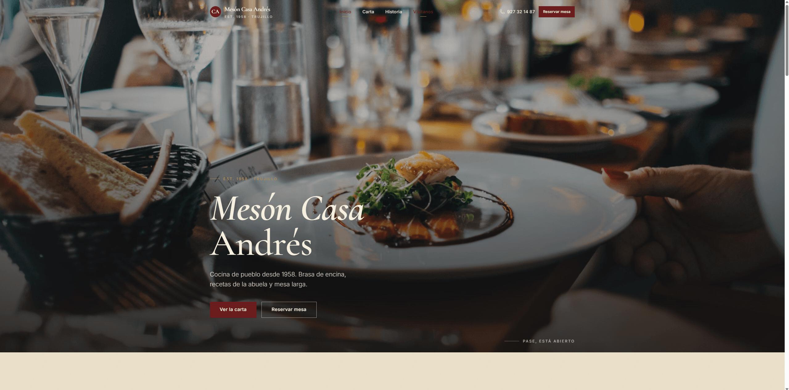 Captura de la web demo-restaurante-meson.vercel.app